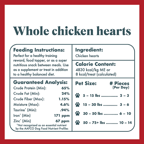 whole chicken hearts