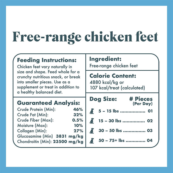 free-range, whole chicken feet - 10ct - King Lou Pets